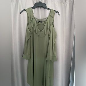 Cold Shoulder Maxi Dress (Army Green)